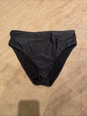 High-Waist Black Bikini Bottom for Women